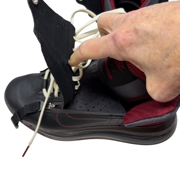 Nike Air Max 720 Saturn Black Team Red Thunder Gray Leather Sneakers Size 7.5 - Picture 12 of 16
